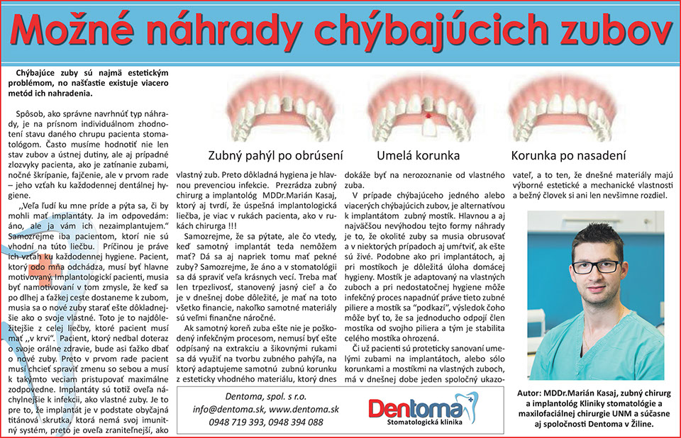 Marián Kasaj zubná chirurgia, implantológia, http://drkasaj.sk/ , http://drkasaj.sk/zubnaimplantologia.html , Martin, martin, drkasaj.sk,